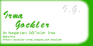 irma gockler business card